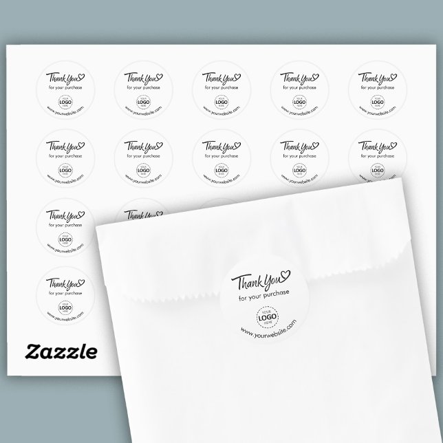 Vielen Dank für Ihr benutzerdefiniertes Logo/ Webs Runder Aufkleber (Von Creator hochgeladen)