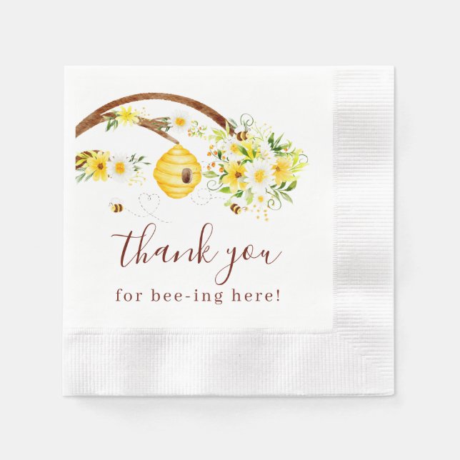 Vielen Dank für Ihr Bienengesang hier Napkins Serviette (Vorderseite)