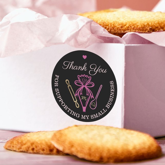 Vielen Dank für Ihr Business Bakery Piping Bag Runder Aufkleber (Von Creator hochgeladen)