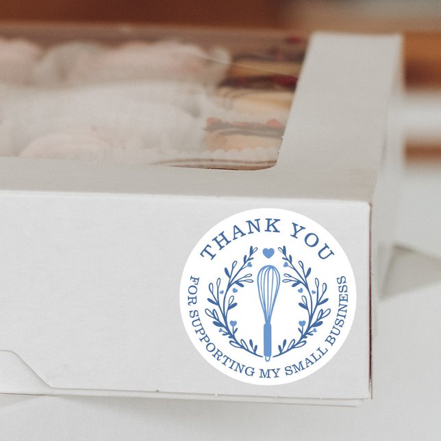 Vielen Dank für Ihr Business Blue Bakery Whisky Lo Runder Aufkleber (Von Creator hochgeladen)