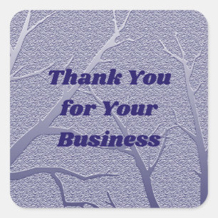 Vielen Dank für Ihr Business Blue Winter Branchen Quadratischer Aufkleber