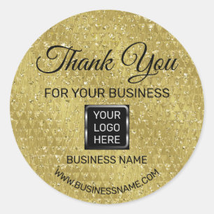 Vielen Dank für Ihr Business Gold Black Logo Runder Aufkleber