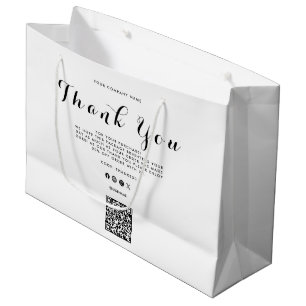 Vielen Dank für Ihr Business Logo QR Code Große Geschenktüte