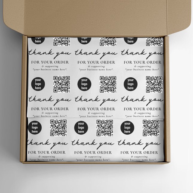 Vielen Dank für Ihr Business Packing Logo QR Code Seidenpapier (Thank You Business Packaging Logo QR Code Tissue Paper)