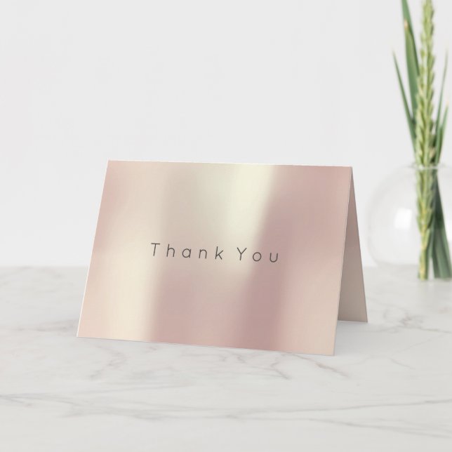 Vielen Dank für Ihr Business Pink Rose Gold White  Dankeskarte (Vorderseite)