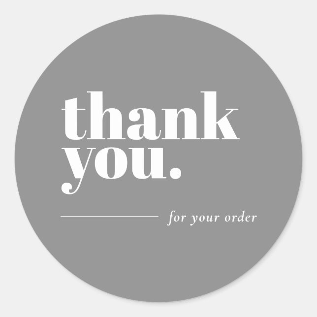 Vielen Dank für Ihr Business Sticker Grau & Weiß (Vorderseite)