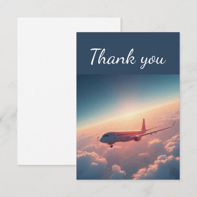 Vielen Dank für Ihr Flugzeug von Sky Clouds Pilot Dankeskarte (Vorne/Hinten)
