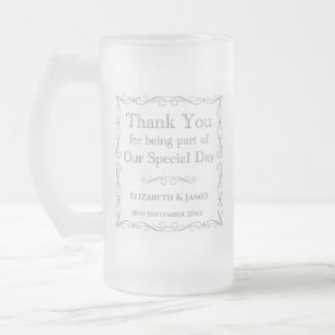 Vielen Dank für Ihr Geschenk für Hochzeitsgäste Mattglas Bierglas