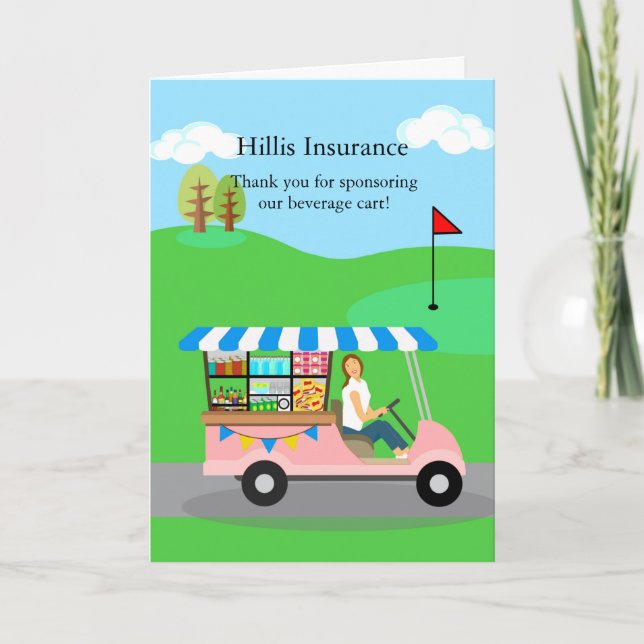 Vielen Dank für Ihr Getränkekart Sponsor Golf Cour Karte (Vorderseite)
