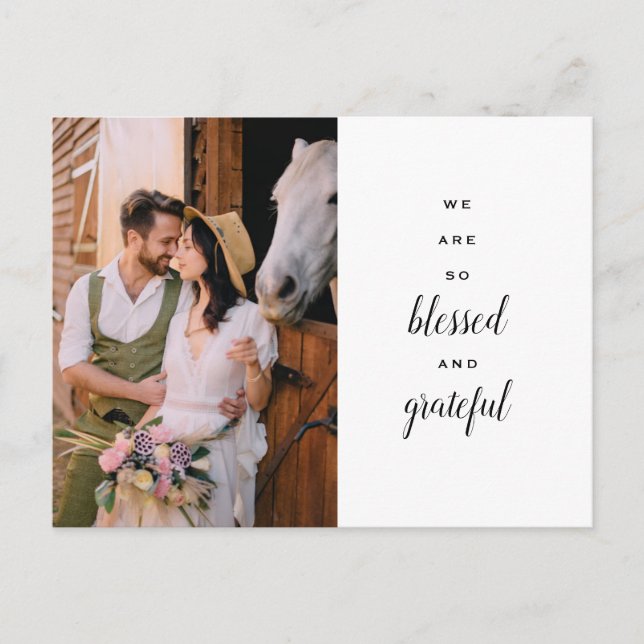 Vielen Dank für Ihr Hochzeitpferd Wild Blume Glanz Postkarte (Vorderseite)