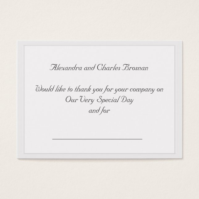 Vielen Dank für Ihr Hochzeitsgeschenk (Vorderseite)