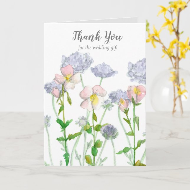 Vielen Dank für Ihr Hochzeitsgeschenk Frühlingsblu Karte (Gelbe Blume)
