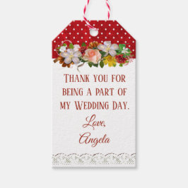 Vielen Dank für Ihr Hochzeitsgeschenk Tag Burgundy Geschenkanhänger