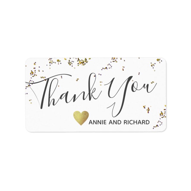 Vielen Dank für Ihr Hochzeitsticker / Liebe & dank Adressaufkleber (Vorne)