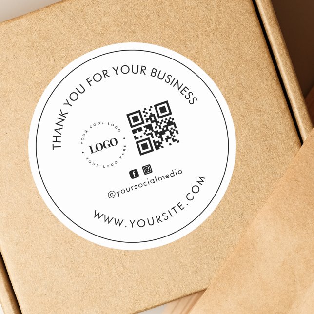Vielen Dank für Ihr individuelles Firmenlogo QR Co Runder Aufkleber (Von Creator hochgeladen)