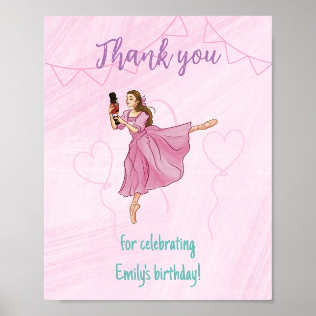 Vielen Dank für Ihr Interesse an Ballerina Birthda Poster (Vorne)