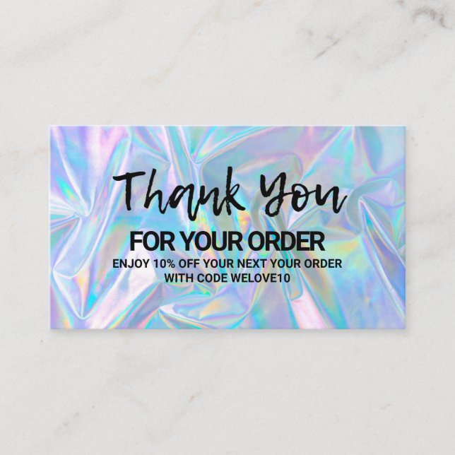 Vielen Dank für Ihr Interesse an Holographic insta Visitenkarte (Vorderseite)