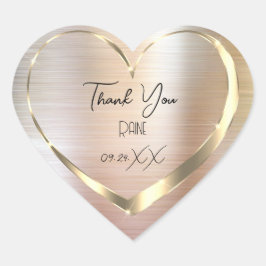 Vielen Dank für Ihr Interesse Metal Gold Heart Bri Herz-Aufkleber