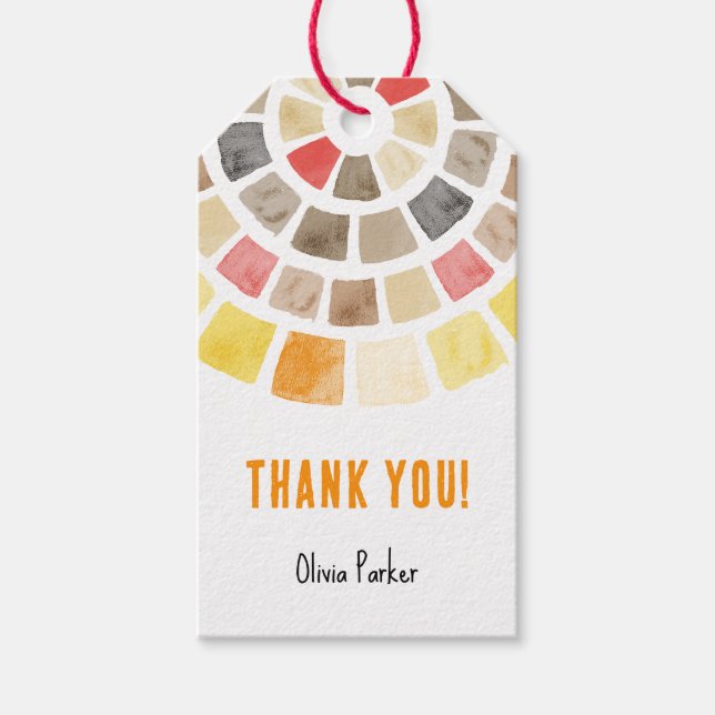 Vielen Dank für Ihr Kennzeichen mit Aquarellkachel Geschenkanhänger (Vorderseite)