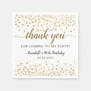 Vielen Dank für Ihr Kommen Gold Confetti Dots Geb Serviette
