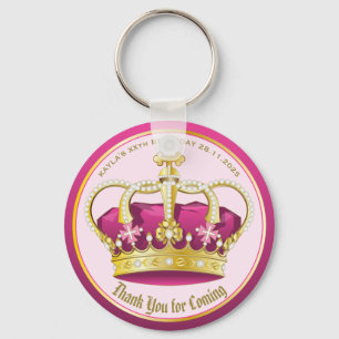 Vielen Dank für Ihr Kommen Pearl Crown Gold Pink  Schlüsselanhänger