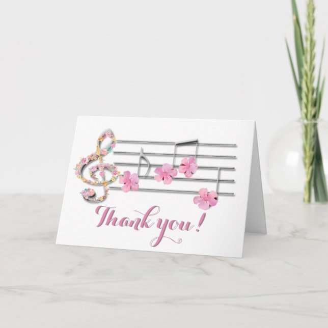 Vielen Dank für Ihr musikalisches Blumendesign Dankeskarte (Vorderseite)