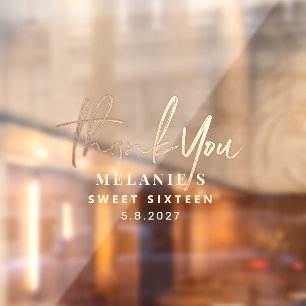 Vielen Dank für Ihr Personalisiertes 16. Bridal G Fensteraufkleber