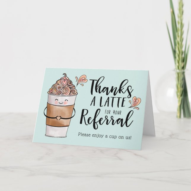 Vielen Dank für Ihr Referat Kawaii Coffee Cup Dankeskarte (Vorderseite)