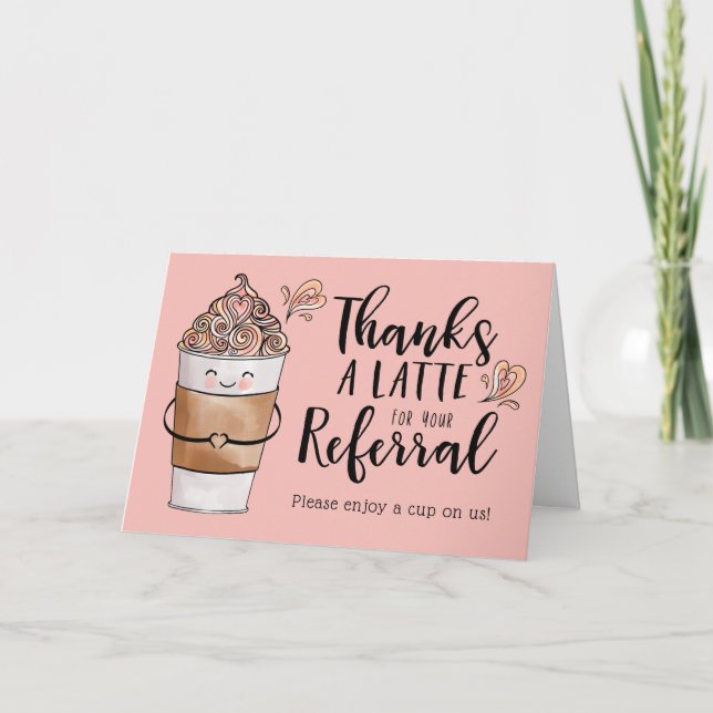 Vielen Dank für Ihr Referat Kawaii Coffee Cup Dankeskarte (Vorderseite)