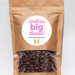 Vielen Dank für Ihr rosa, weißes Firmenlogo Runder Aufkleber