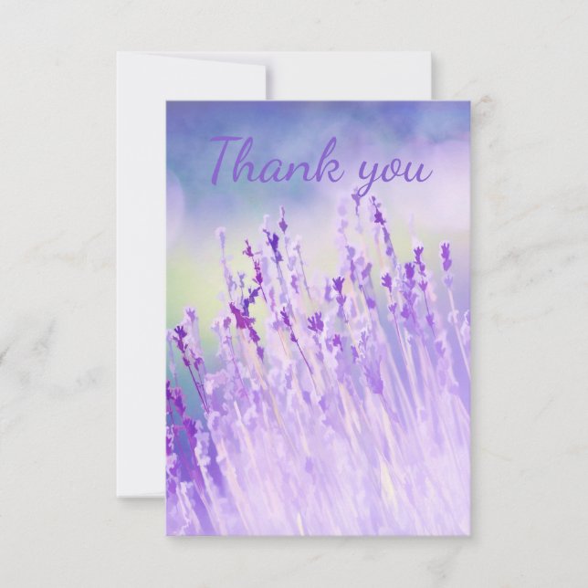 Vielen Dank für Ihr schönes Feld der Lavender Blum Dankeskarte (Vorderseite)