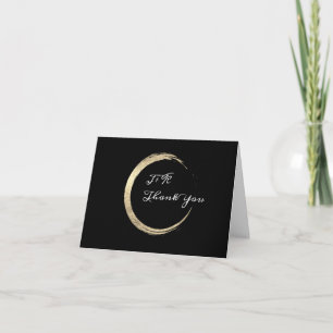 Vielen Dank für Ihr Schwarz-weißes Golden Wreath M Dankeskarte