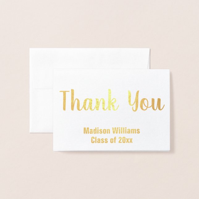 Vielen Dank für Ihr Script Graduate Name Gold Foil Folienkarte (Vorderseite mit Umschlag)