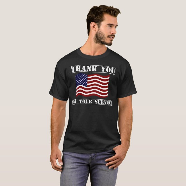 Vielen Dank für Ihr Service American Flag Shirt (Vorne ganz)