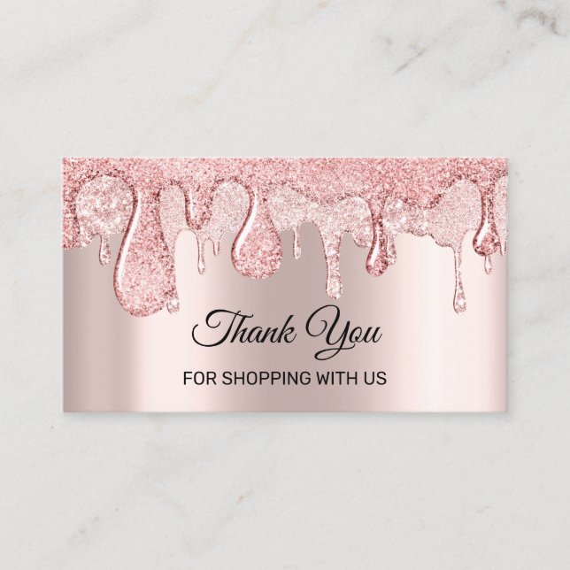 Vielen Dank für Ihr Shopping mit uns Rose Tropfens Visitenkarte (Vorderseite)