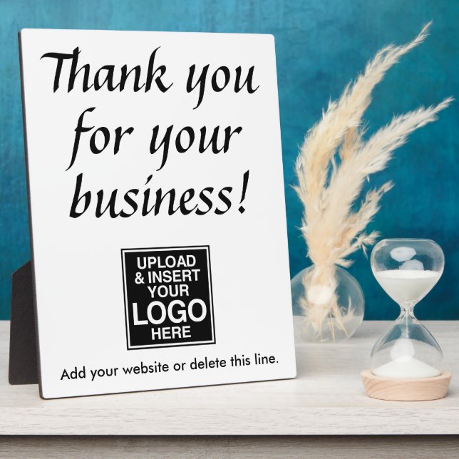Vielen Dank für Ihr Unternehmen mit Logo Fotoplatte (Seite)