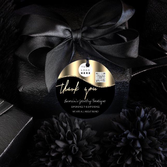 Vielen Dank für Ihr Unternehmen Name Logo Qr Code  Runder Aufkleber (Von Creator hochgeladen)