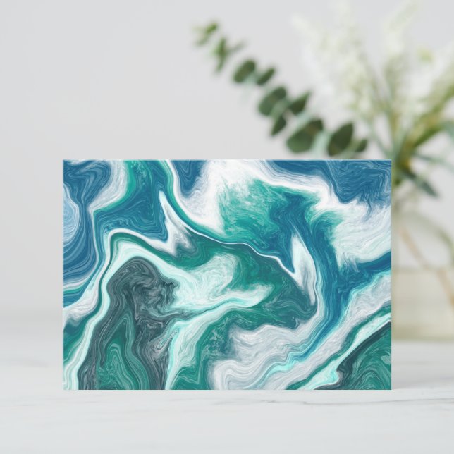 Vielen Dank für Ihr Verständnis Blue Marble Fluid  Dankeskarte (Stehend Vorderseite)