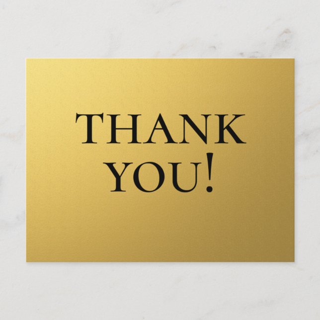 Vielen Dank für Ihr Wort zum goldenen Hintergrund Postkarte (Vorderseite)