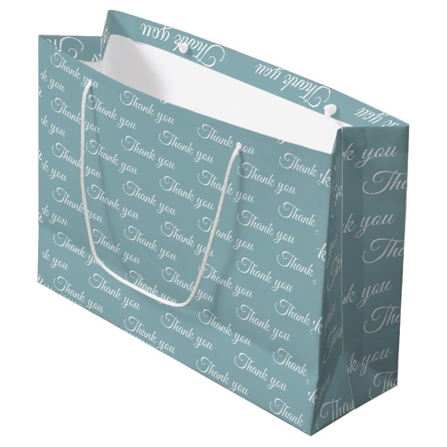 Vielen Dank für Ihr Wrapping-Papier Große Geschenktüte (Vorderseite Schrägansicht)