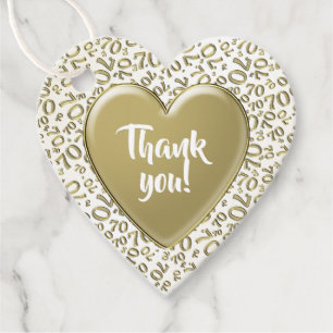 Vielen Dank für Ihre 70. Coole Zahlenmuster Gold u Geschenkanhänger