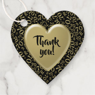 Vielen Dank für Ihre 70. Coole Zahlenmuster Gold u Geschenkanhänger