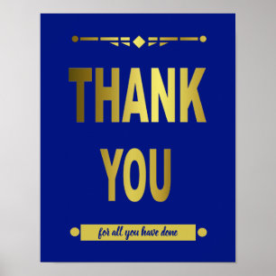 Vielen Dank für Ihre Anerkennung Blue Typografy Poster