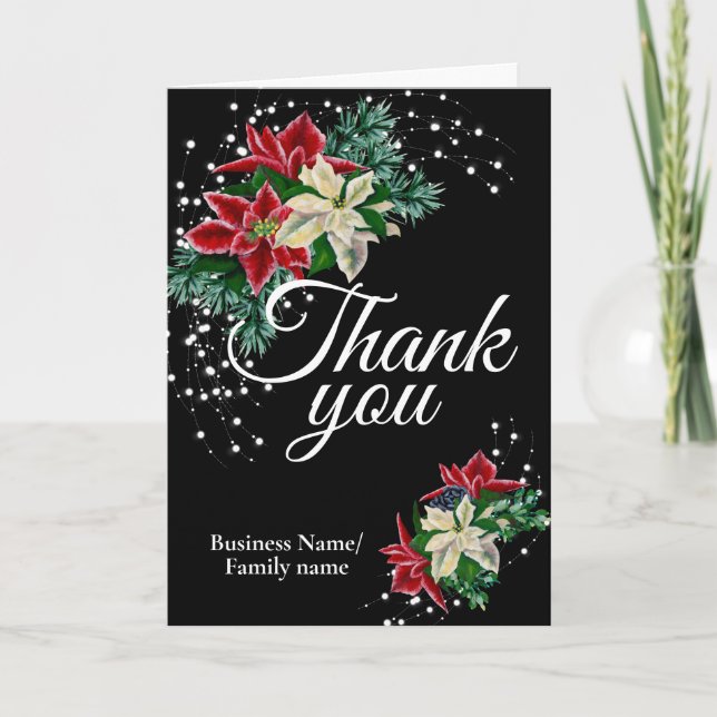 Vielen Dank für Ihre Anerkennung Festive Floral Bl Dankeskarte (Vorderseite)
