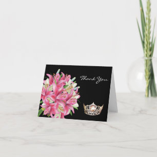 Vielen Dank für Ihre Anmerkung Card Crown & Lilien Dankeskarte