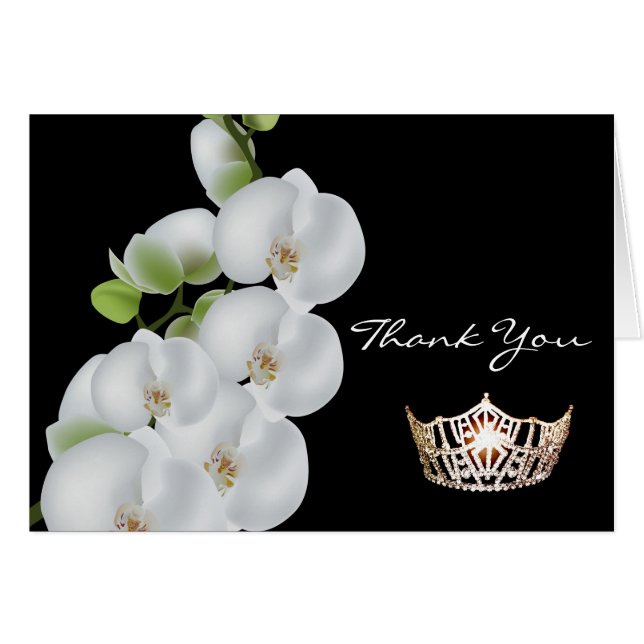 Vielen Dank für Ihre Anmerkung Card Crown & Orchid (Vorderseite (Horizontal))