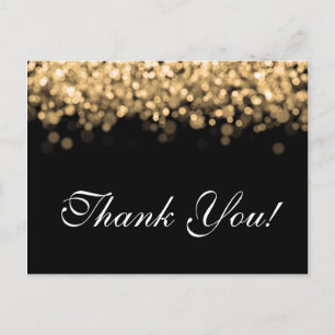 Vielen Dank für Ihre Anmerkung Gold Lights Postkarte