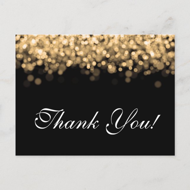 Vielen Dank für Ihre Anmerkung Gold Lights Postkarte (Vorderseite)