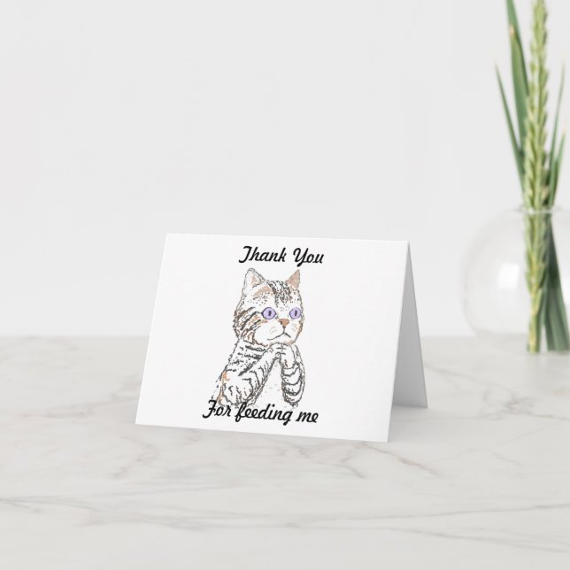 Vielen Dank für Ihre Aufmerksamkeit bei der Katze Dankeskarte (Vorderseite)