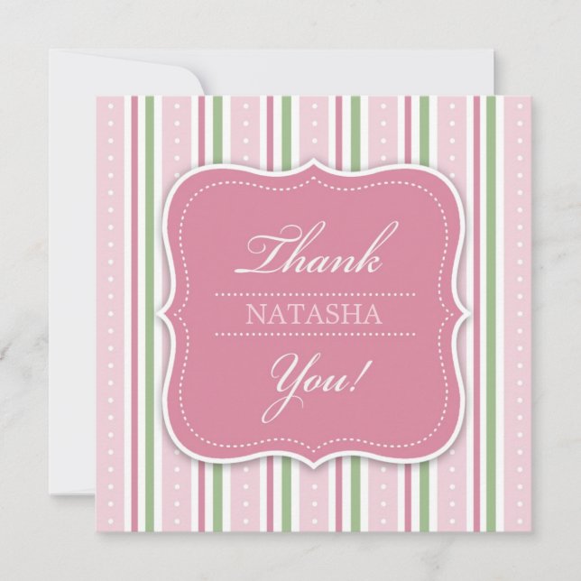Vielen Dank für Ihre Baby Girl Duschflat Card Dankeskarte (Vorderseite)